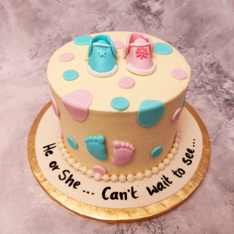 Baby Shower Cake with Booties | Designer Cakes in Bangalore – Liliyum Cafe