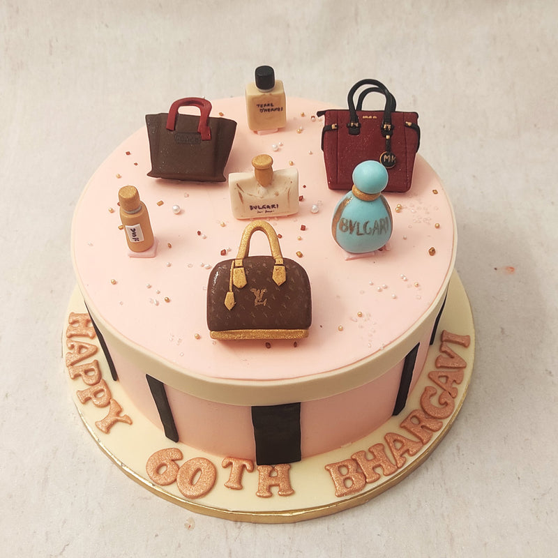 Louis Vuitton Bag Cake With Chocolate Wine Bottle 