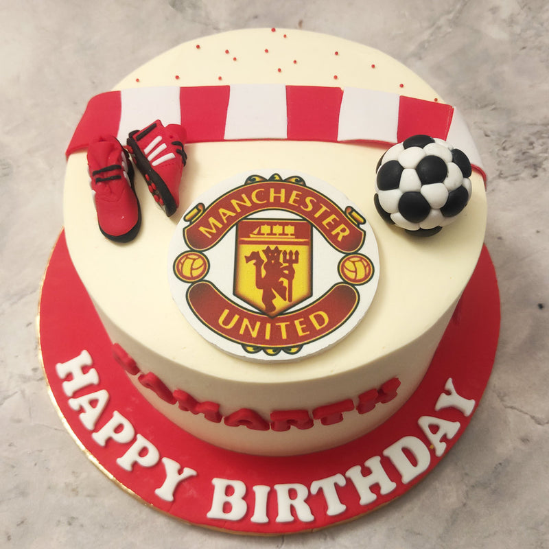 Manchester United Cake | Football Theme Cake | Order Custom Cakes in Bangalore – & Cafe
