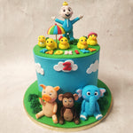 Gaze upon the top of this Duck Theme Cake, and there you will find Baby JJ, the beloved character from the world of Cocomelon. 