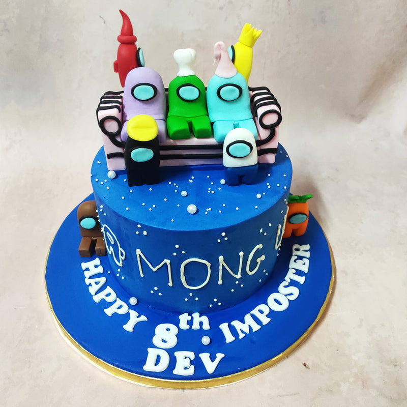 Among Us Cake | Among Us Blue Cake | Game Theme Cake – Liliyum ...