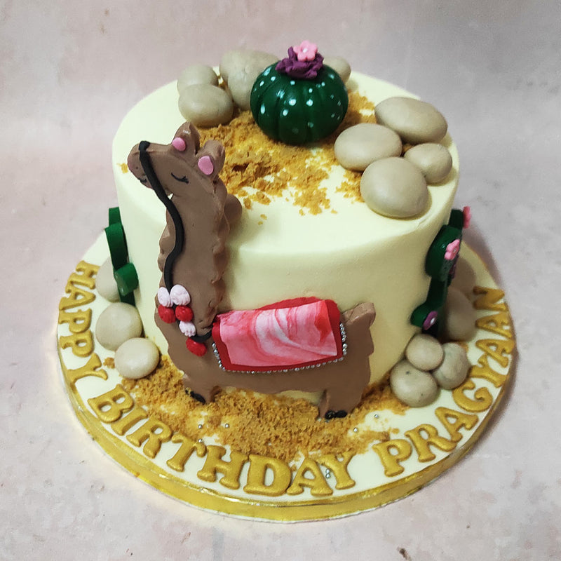 At the heart of the Camel Cake, a cartoonish Camel, with a mischievous grin, takes centre stage, bringing a dose of laughter to this Arabian-themed delight.