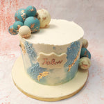 Blue and White cake.