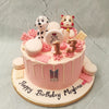 The frosting drip pattern elegantly cascades down the sides, adding a touch of whimsy and charm. Adorned with macarons, pink and white chocolate bars, and luscious pink buttercream swirls, this Hamster cake design is a feast for the eyes and the taste buds.
