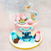 This Baby On Board Cake captures the joy of a growing family with a charmingly playful design. 