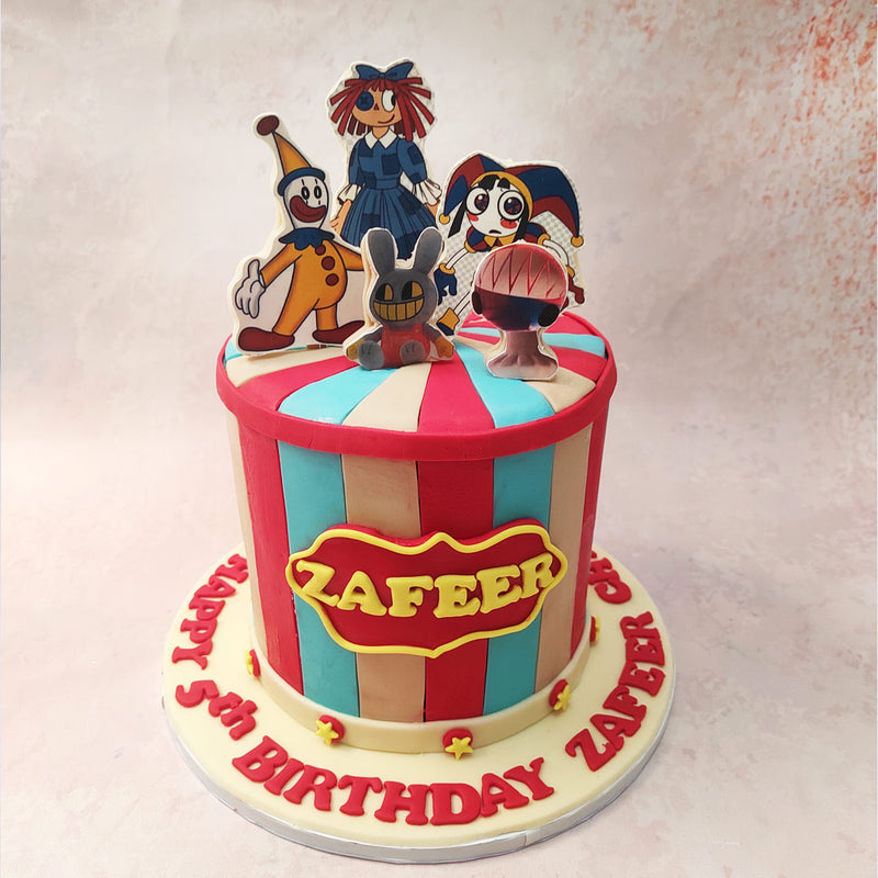 Each character on this Circus Theme Cake design, a vibrant testament to the whimsy and wonder of the circus.