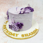 Adorned with handcrafted purple butterflies that seem poised to take flight, this Birthday Cake For Girlfriend evokes the ancient symbolism of transformation and renewal. 