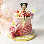 The ruffled layers at the base mimic the flowing movement of a tutu, adding a delightful texture that perfectly complements the overall design of this Birthday Cake For Girls
