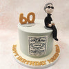 The smooth grey icing provides a classic backdrop, while the subtle decorations around this Birthday Cake For Grandpa’s base, including the inscription, add a personal touch to the overall design.