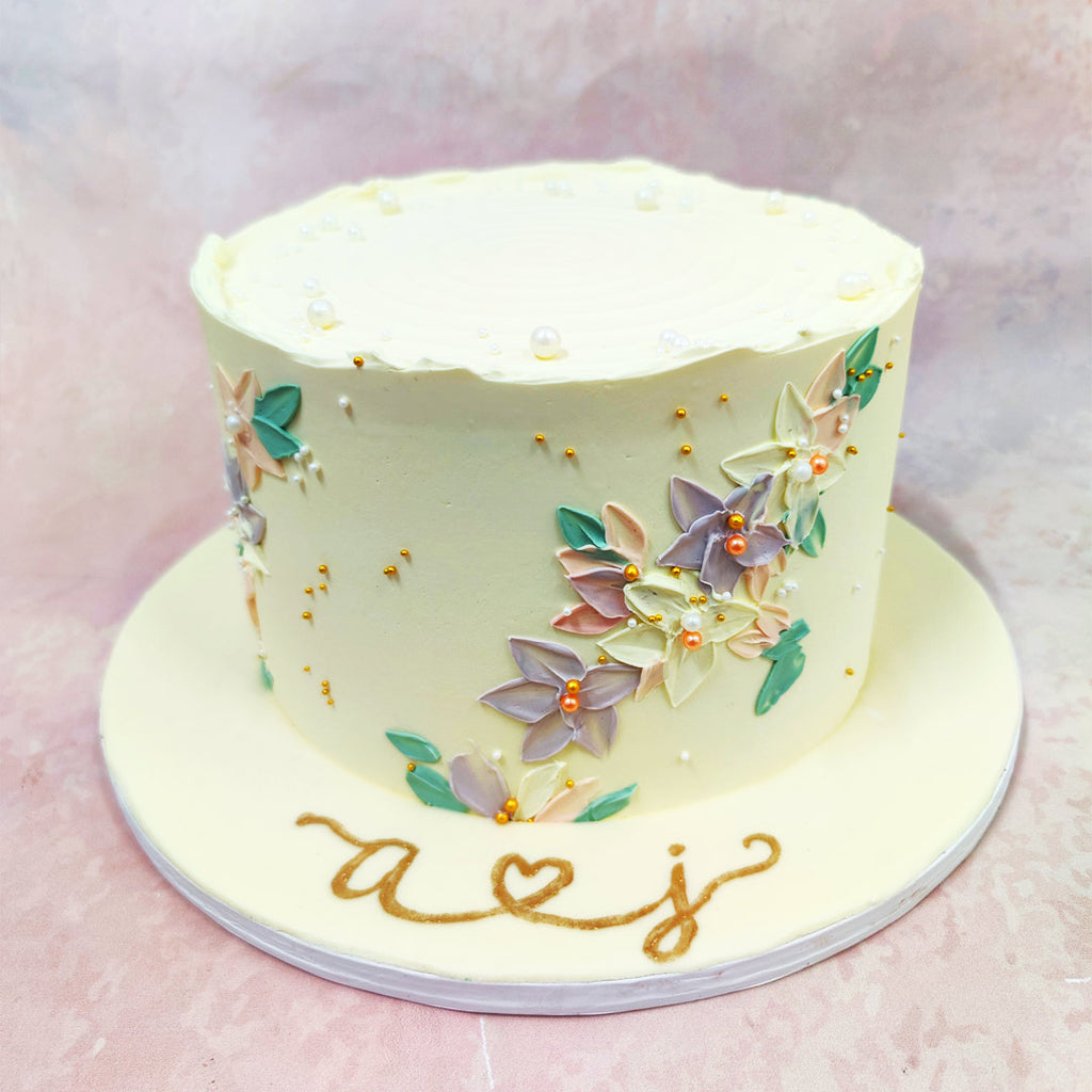 Delicate white pearl accents are scattered across this Birthday Cake For Wife.