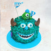 The Birthday Cake For Kids’ colour scheme of vibrant blues and greens is a direct nod to the characters’ distinctive appearances, instantly evoking the playful and heartwarming spirit of the movie. 