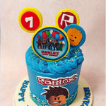 The buttercream swirls on top of this Roblox birthday cake for kids add a touch of whimsy, resembling the dynamic movements of your favourite Roblox characters as they navigate through their digital adventures. 
