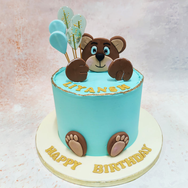 This delightful Blue Teddy Cake is a charming choice for celebrating a little one’s special day