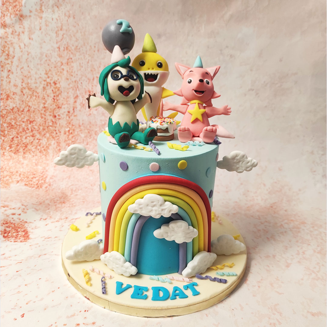 Pinkfong Cake Rectangular Hogi Pinkfong Cake | Cartoon Theme Cake | Hogi Cake | Pinkfong Cake ...