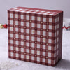 Christmas Gift box with red and white checkered pattern