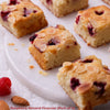 Square slices of raspberry almond financier