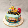Indulge in the whimsical world of Cocomelon with our enchanting Cocomelon Wheels On The Bus cake. 