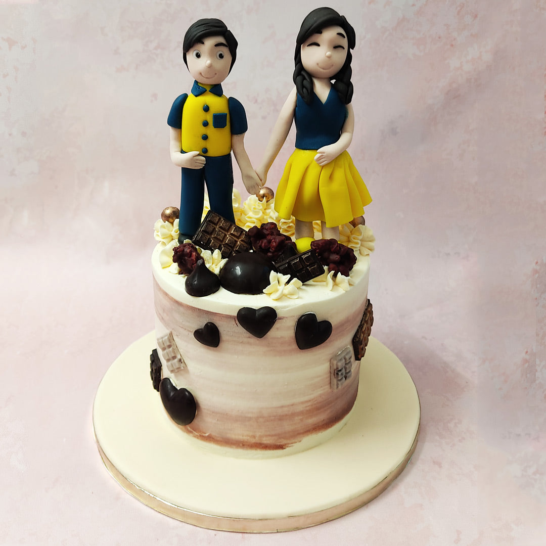 Anniversary Cute Couple Cake