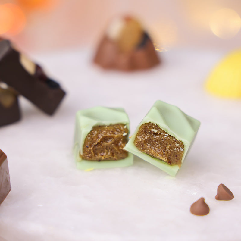 Diwlai light green chocolate with pistachio filling
