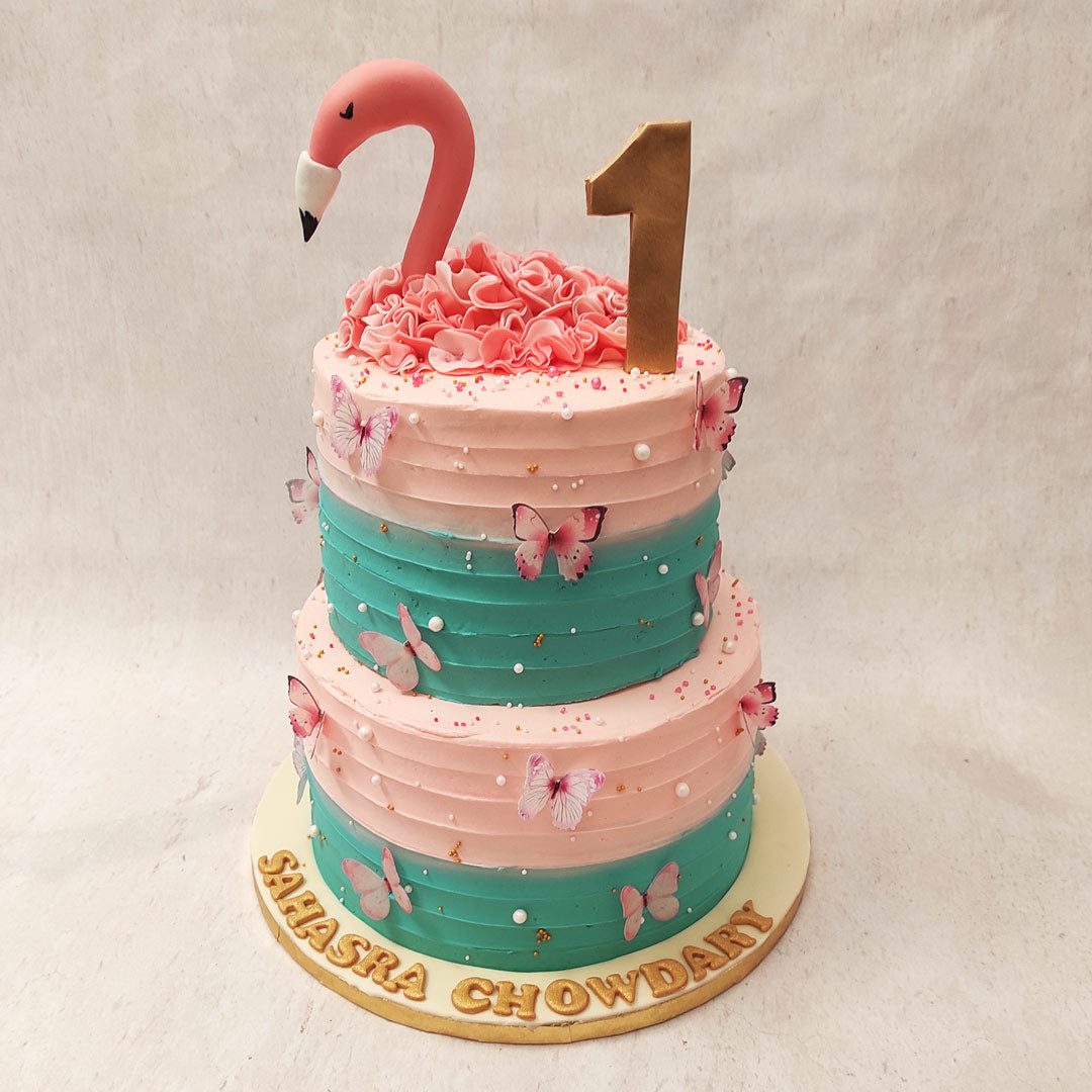 Flamingo Cake – Ombre pink – Pao's cakes