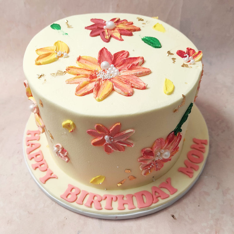 Floral Hand painted Cake