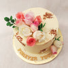 As you gaze upon this flower birthday cake for wife, you are transported to a serene garden filled with vibrant blooms and the sweet scent of blossoms in the air. 