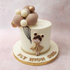 The girl on this balloon cake for girls clutched balloons in her tiny hands, not an ordinary bunch, but treasures of brown, white, and gold that shimmered like stars on a clear night.