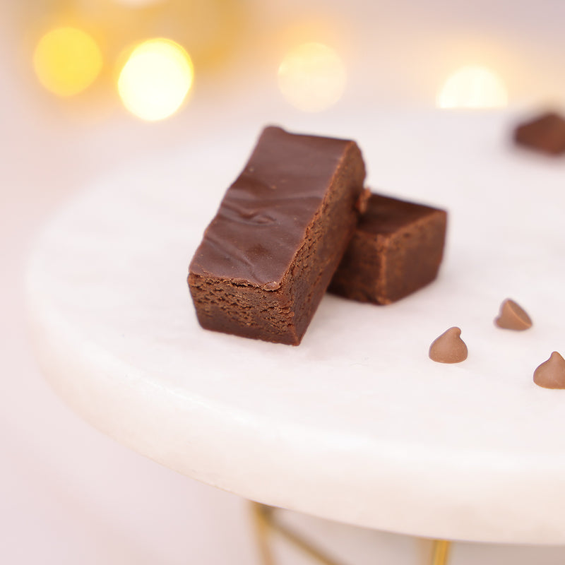 Gourmet assorted fudge box with chocolate fudges