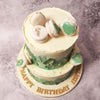 This birthday cake with macarons on top design not only adds a touch of sophistication but also symbolises growth, renewal, and the beauty of nature.