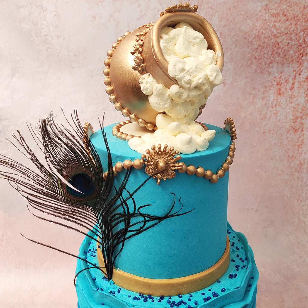 1535) It's a Girl - Peacock Feather Cake - ABC Cake Shop & Bakery