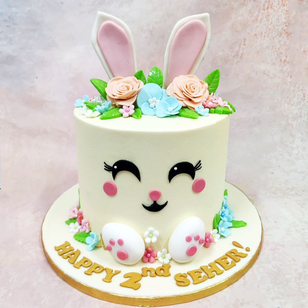 This Happy Bunny Cake is pure pastel joy, perfect for a springtime celebration or a little one who hops to the beat of her own drum. 
