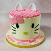 The pink and white colour palette of this Hello Kitty buttercream cake creates a soft, feminine aesthetic, often associated with this brand and just birthday cake for girls in general. 