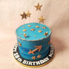 The opulence extends to the centrepiece of this Blue and Gold Sagittarius Cake, where the Sagittarius symbol takes its place, a golden emblem resonating with the cosmic energies.