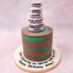 The 7 Lagori stones are stacked up in the traditional fashion of the game on top of this Lagori cake but on each stone there is a positive affirmation and acknowledgement of the birthday boy's/girl's accomplishments.