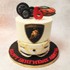 This Car Theme Cake is adorned with the iconic Lamborghini emblem, instantly evoking the prestige and power associated with this legendary car brand. 