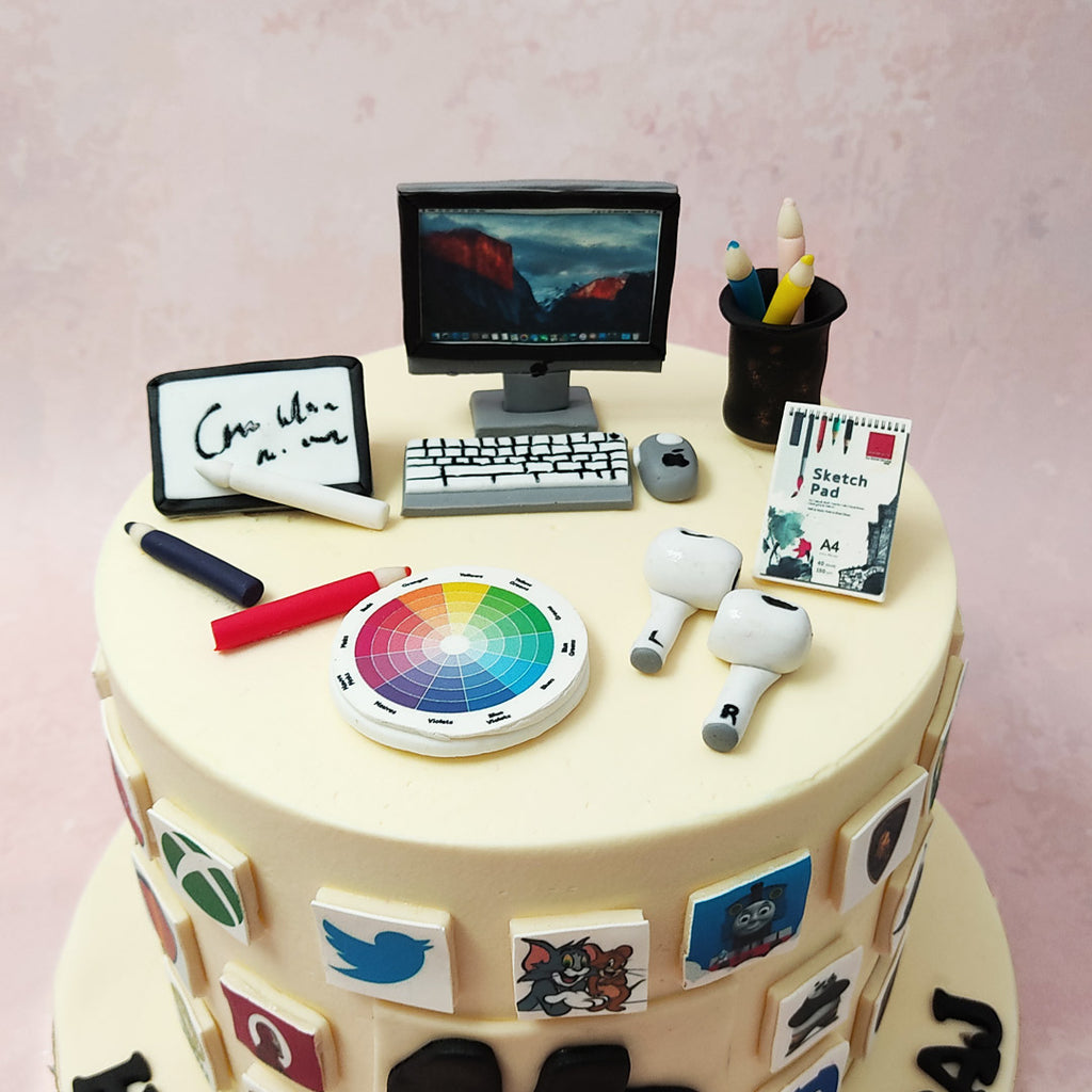Leptop Cake | Fondant Leptop Cake | Laptop Computer Cake - YouTube
