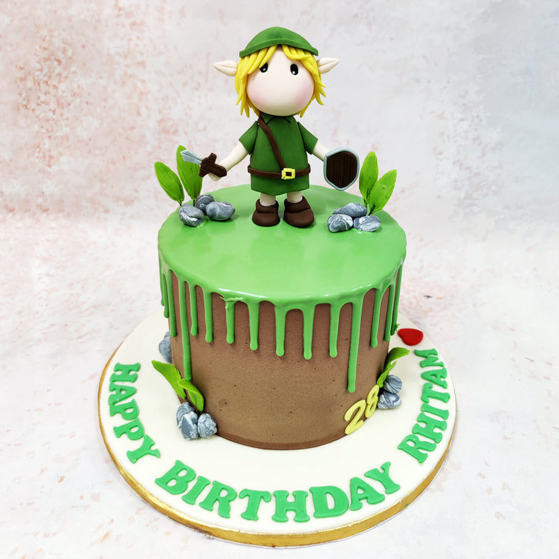This magnificent Legend of Zelda Cake brings the beloved Nintendo franchise to life with remarkable attention to detail. 

