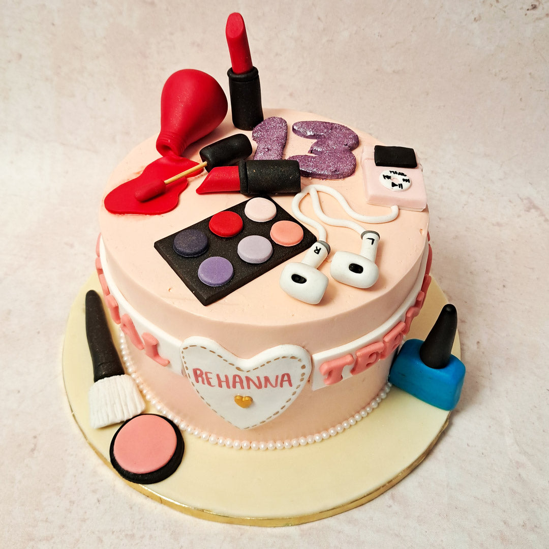 Make Up Theme Cake  Make Up Cake  Vanity Cake  MUA Cake โ Liliyum