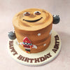 The ombre brown base of this Mars Theme Cake features a delightful smiley face.