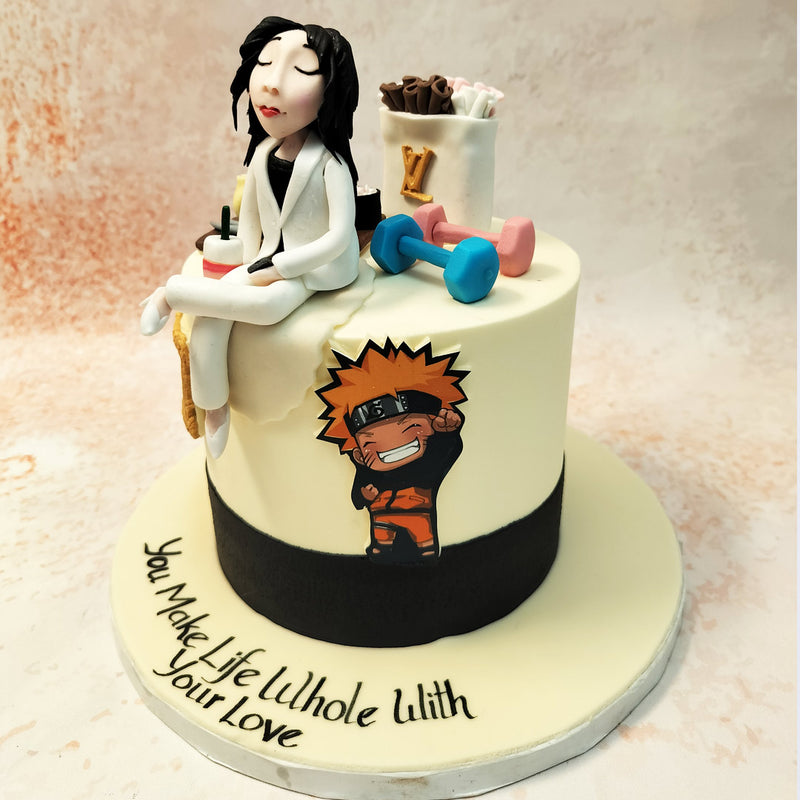 This creatively designed Birthday Cake For Wife  is a whimsical celebration of personality and passion, perfect for the unique individual in your life. 