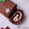 Nutty Praline Yule log cake
