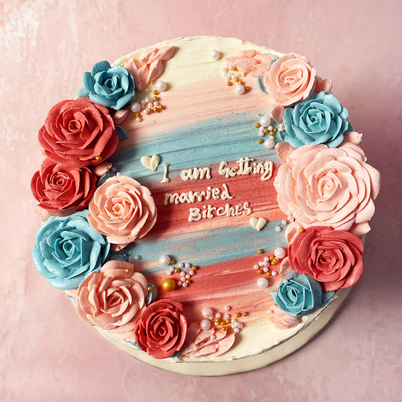 But what truly steals the spotlight is the sassy message at the heart of this Rosette Cake, a bold proclamation of love, laughter, and friendship.