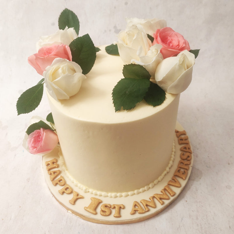 The pristine exterior of this white cake represents purity and innocence, reflecting the pure love shared between two individuals who have embarked on a beautiful journey together.