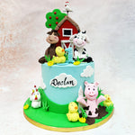 This charming Red Barn Cake captures the heart of rural life, while the sky blue design creates a perfect backdrop for a delightful pastoral scene.