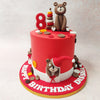 With its vibrant red and white colour scheme, this Red Teddy Bear Cake brings a festive touch to any celebration. 
