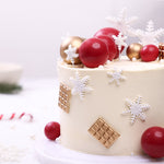 red and white Christmas cake
