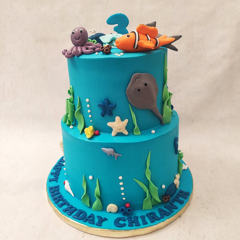 Ocean theme birthday cake - Decorated Cake by Tali - CakesDecor