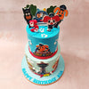 The entire cast of PAW Patrol frolics across this Two Tier Paw Patrol Cake, bringing to life the magic of Adventure Bay right before your eyes. 