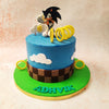 This Sonic the Hedgehog Cake features a dynamic blue and green colour scheme, perfectly capturing the essence of Sonic's iconic world.