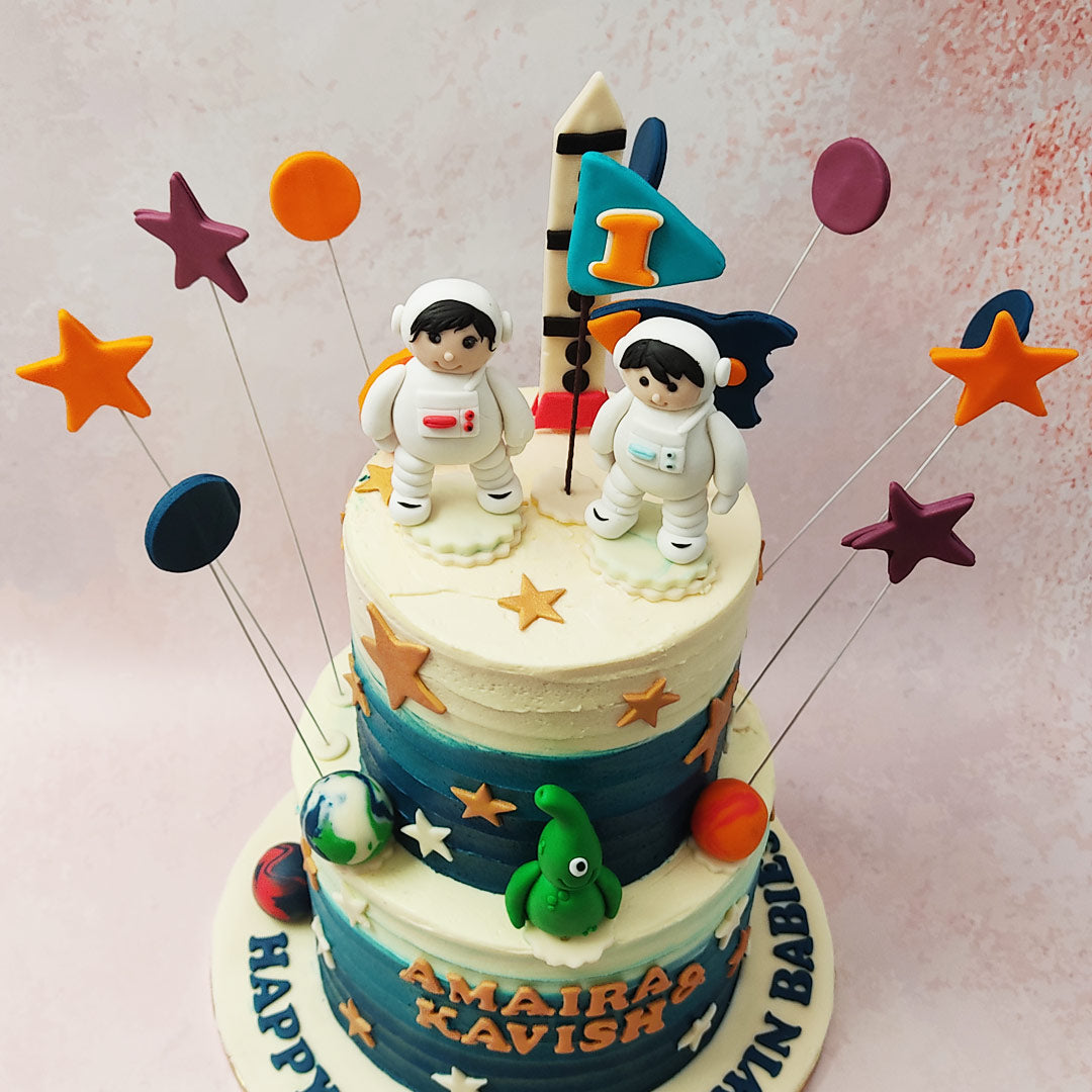 Astronaut and Outerspace Cake Singapore-Boys birthday cake delivery SG -  River Ash Bakery